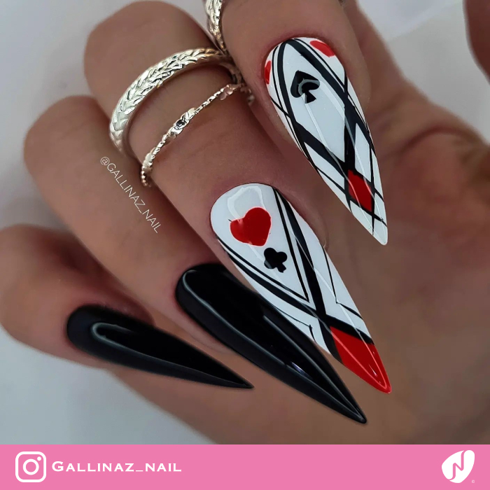 Stiletto Playing Card Nails